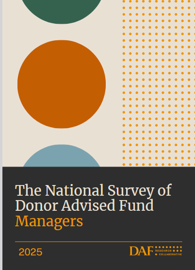 Cover image, DAFRC report National Survey of Donor Advised Fund Managers